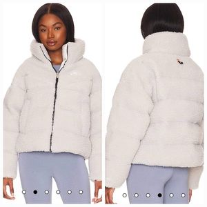 Nike Sportswear Fleece Jacket in Light Bone & White - Women's size MEDIUM